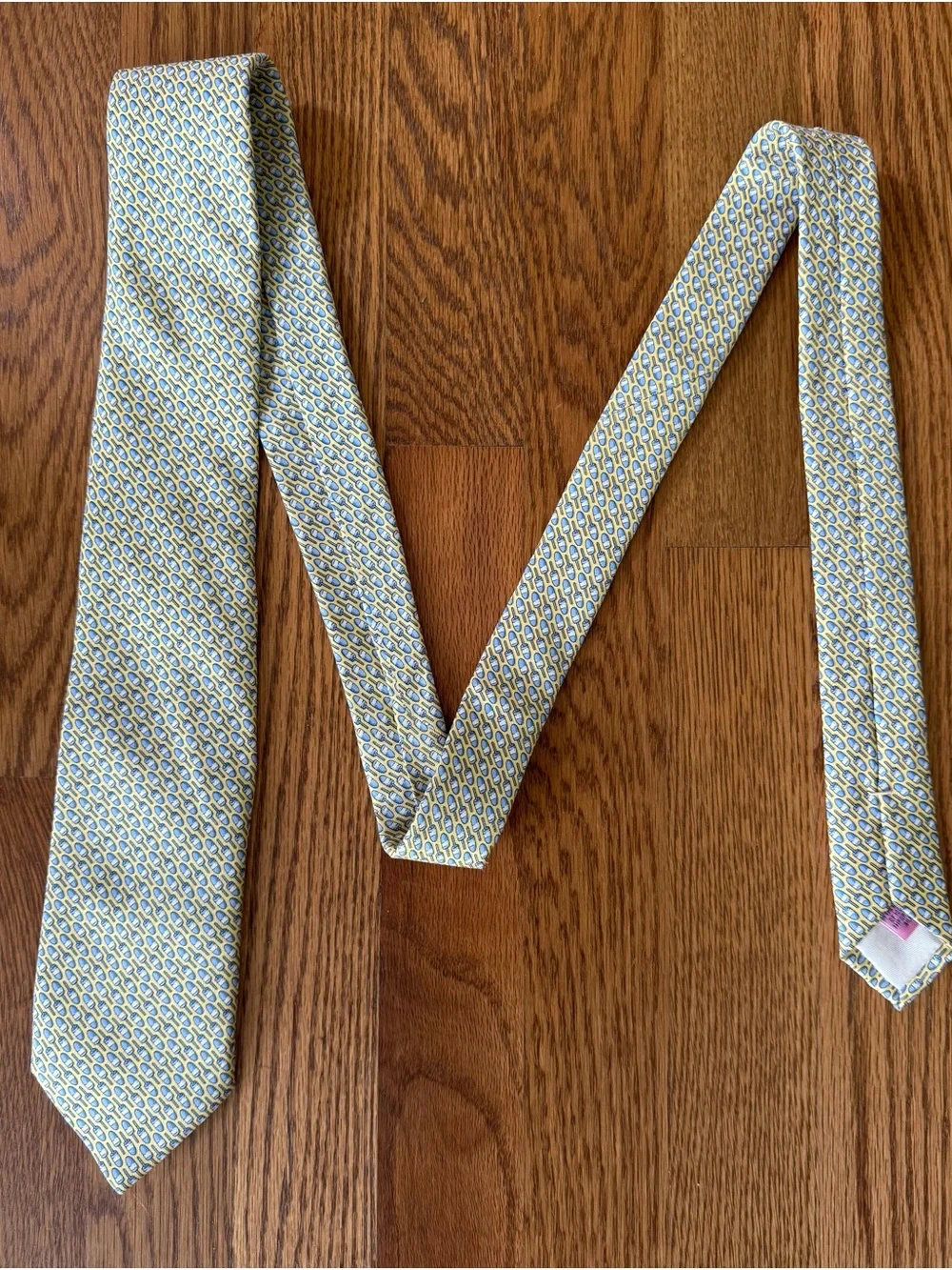 Vineyard Vines Lobster Buoys Tie Mens NWT Yellow Blue Silk Nautical Made USA